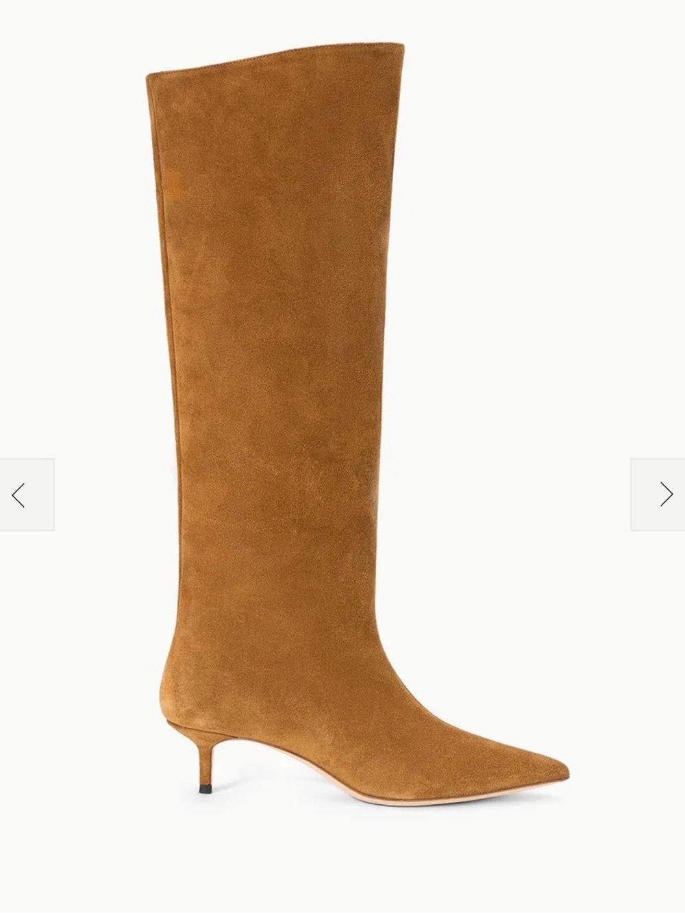 New Staud Sebastian Kitten Heel Suede Knee High Tan Boots Size EU 40.5 10.5 $595